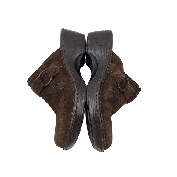 Born Womens Brown Suede Slip-On Clogs With Leather Upper & Lining Size 9M - Picture 7 of 8